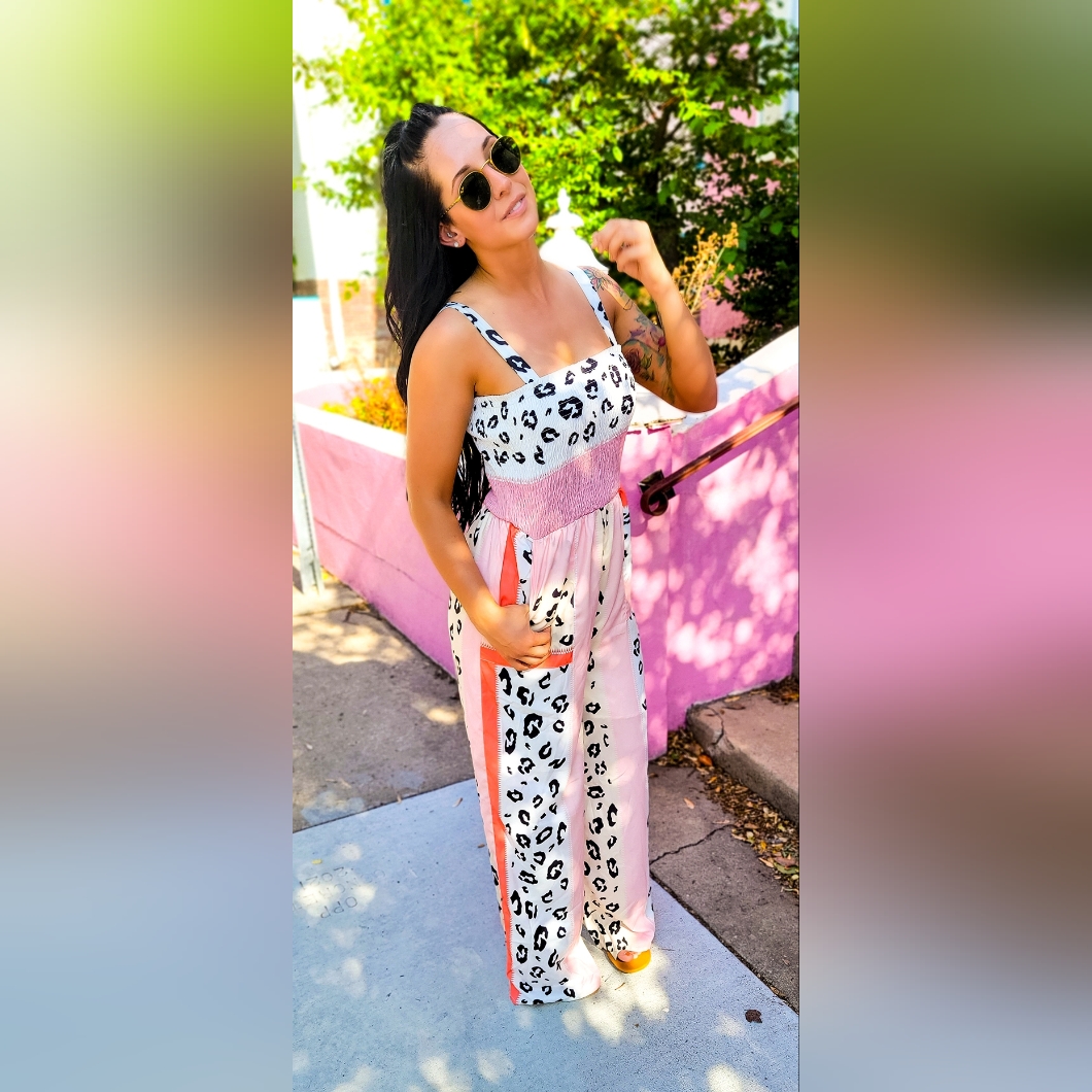 Cheetah Patchwork Jumpsuit